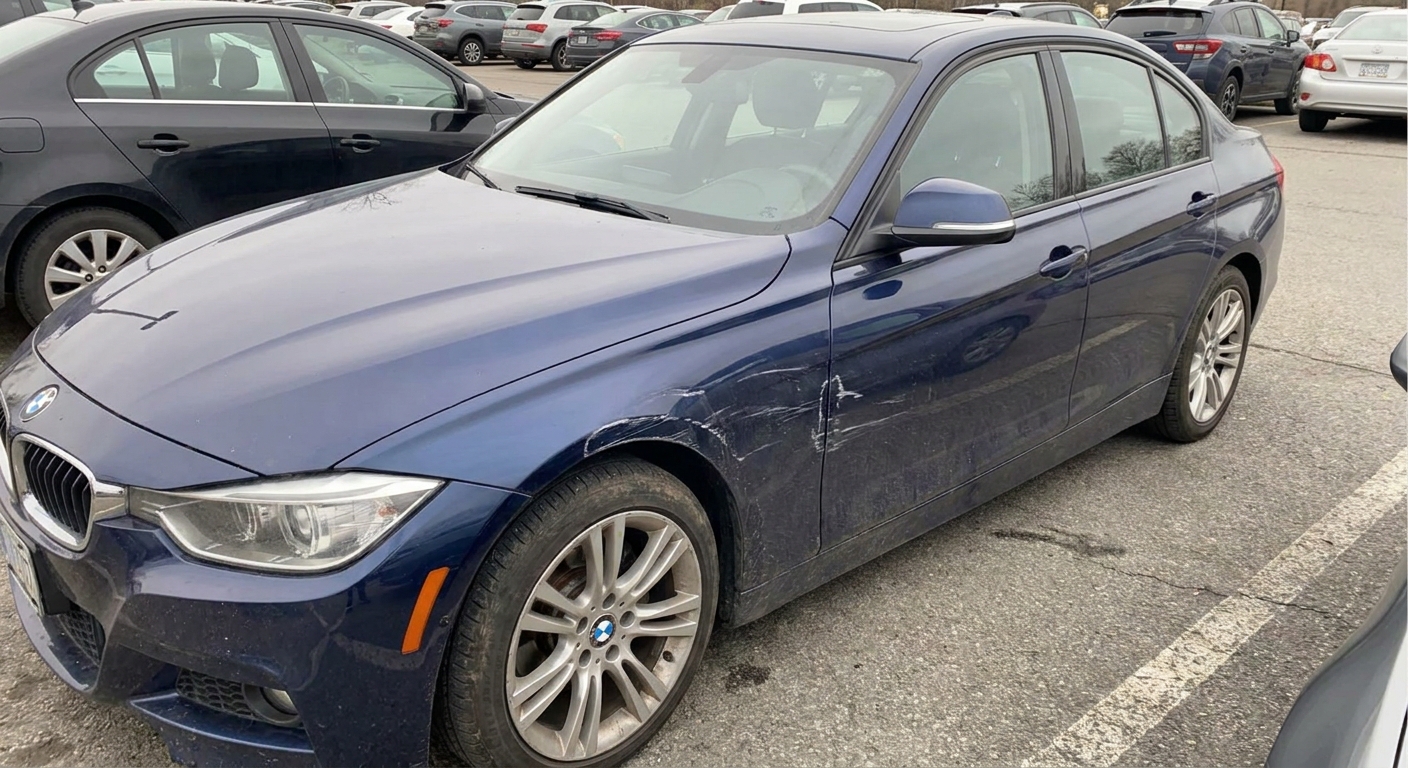 BMW 3 Serie met lakschade rechtsvoor