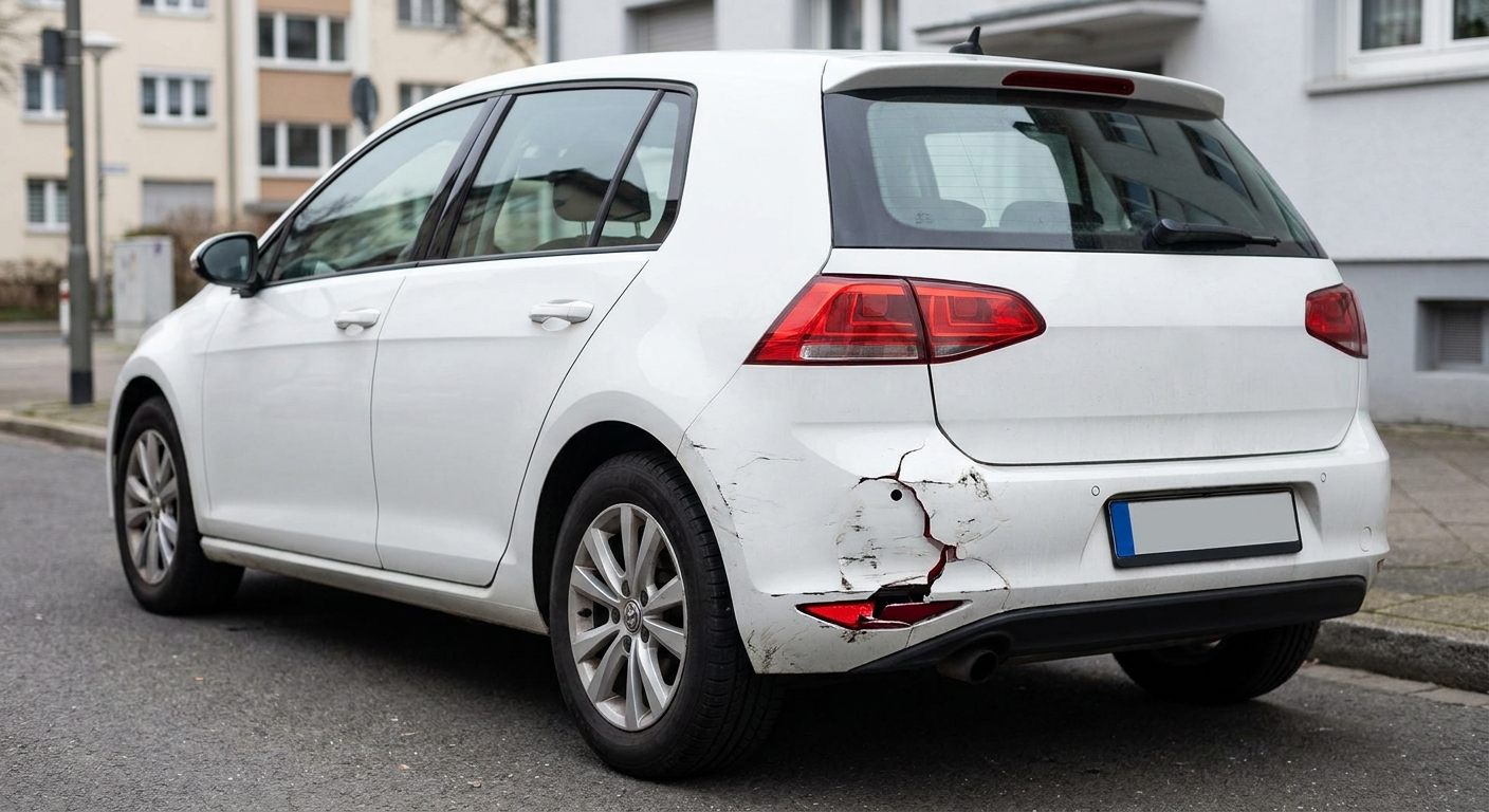 Volkswagen Golf met bumperschade achter